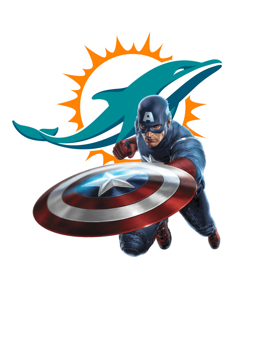 Miami Dolphins Captain America Logo vinyl decal